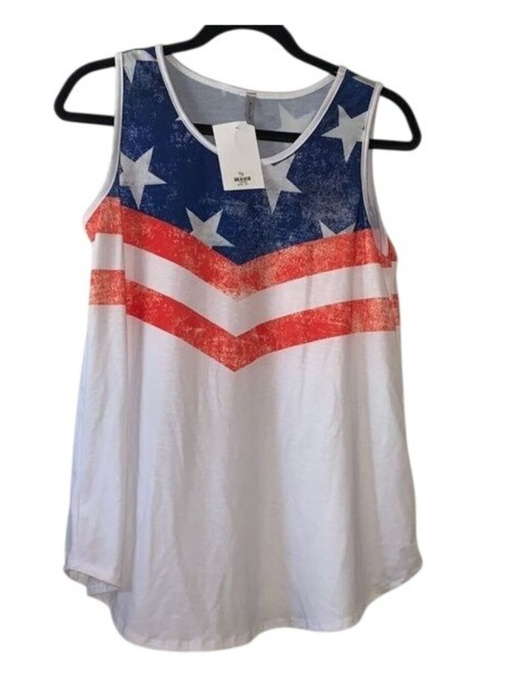 Womens Patriotic Sleeveless American Flag Tank Top By Acting Pro - Picture 2 of 10